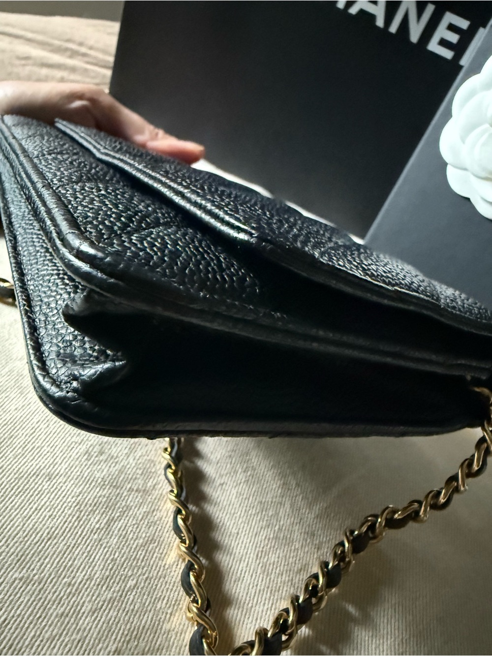 CHANEL Black Quilted Caviar Leather with Gold Hardware - Picture 5 of 13
